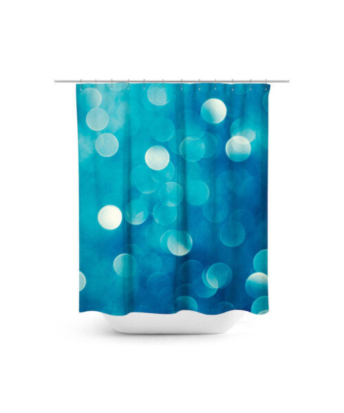 Blue bokeh glitter pattern shower curtain