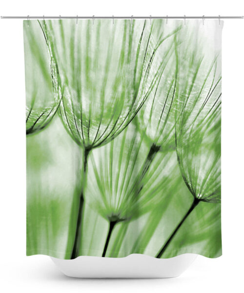 Dandelion macro photo shower curtain