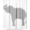 Elephant hiding behind Shower Curtain