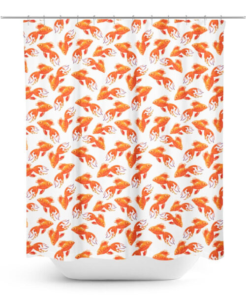 fancy goldfish shower curtain