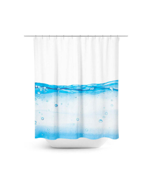 water level graphic shower curtain