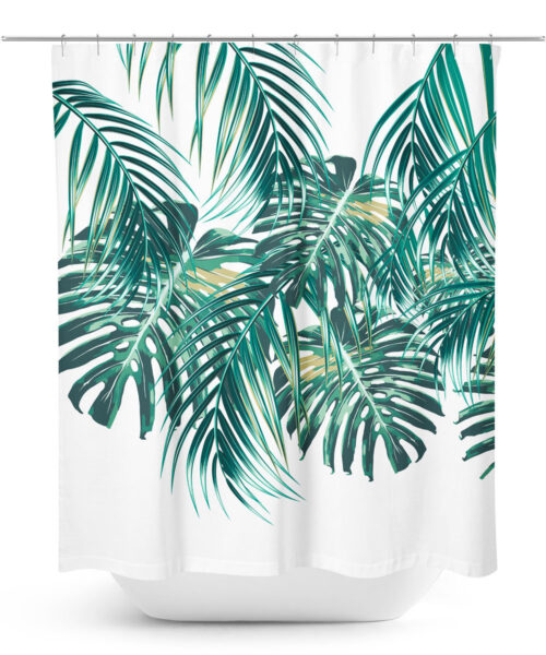 Tropical Palm Leaf Shower Curtain