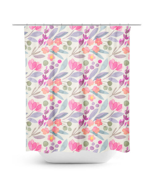 Tulip Flower Pattern Shower Curtain