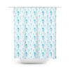 Blue watercolor seahorse pattern shower curtain