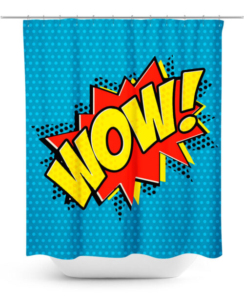 Cartoon Wow Graphic Shower Curtain