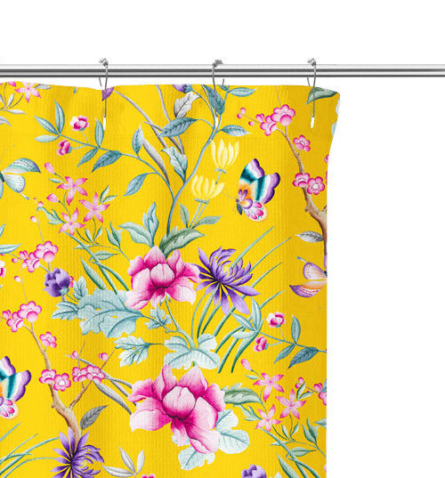 Yellow Chinoiserie Shower Curtain