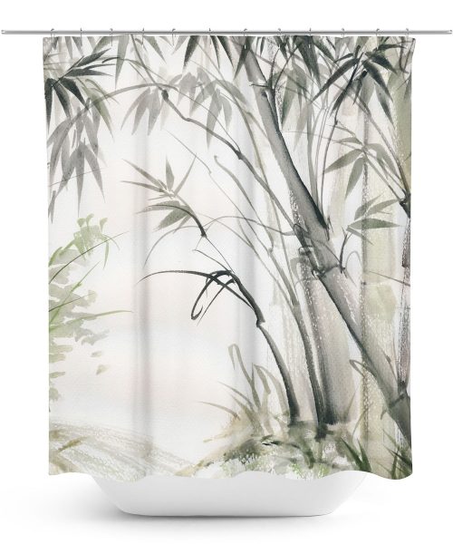 Bamboo Print Shower Curtain