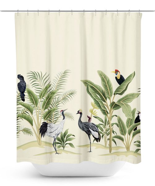 Birds in Desert Oasis Shower Curtain