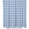 Blue and white diamond pattern shower curtain
