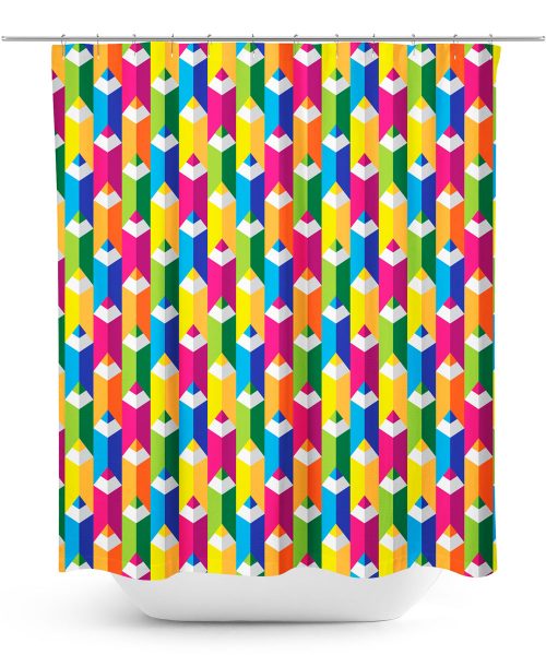 Colored Pencils Graphic Shower Curtain