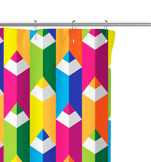 color pencil shower curtain close up image