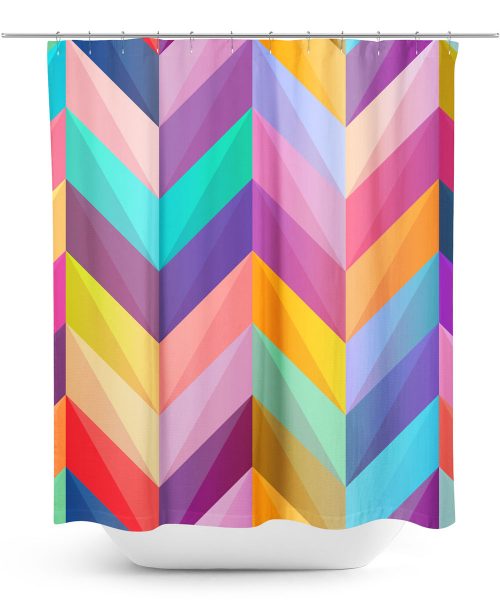 Bright Chevron Pattern Shower Curtain