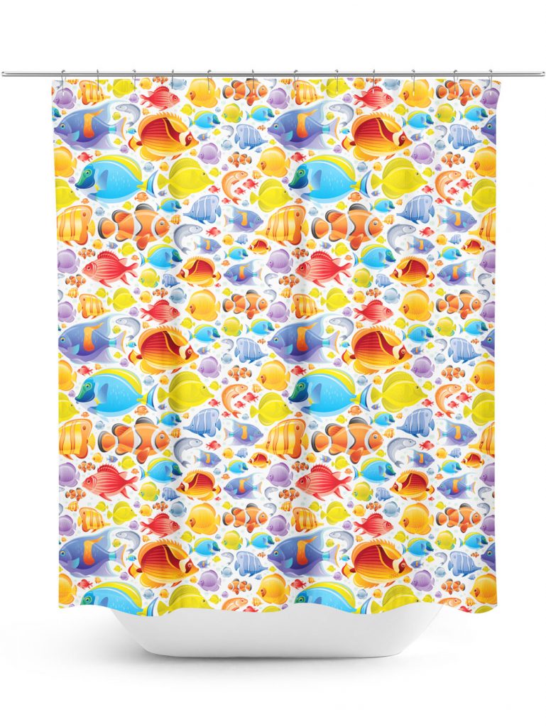 Colorful Aquarium Fish Shower Curtain Only Shower Curtains