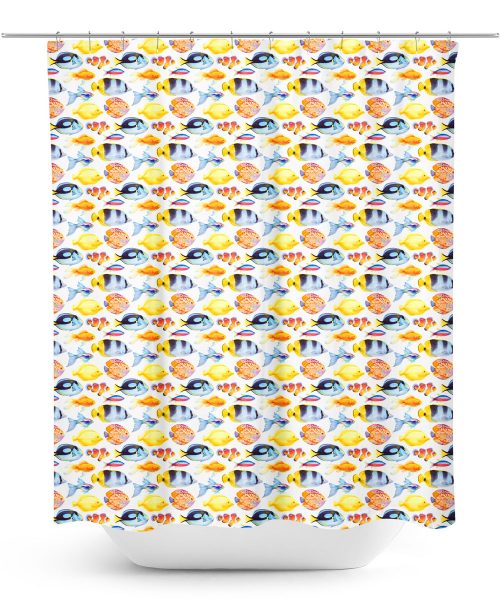 Tropical Fish Pattern Shower Curtain