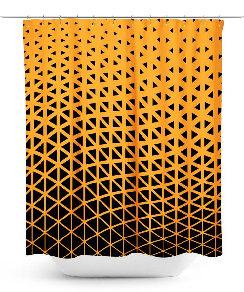 Gold and Black Geometric Pattern Shower Curtain