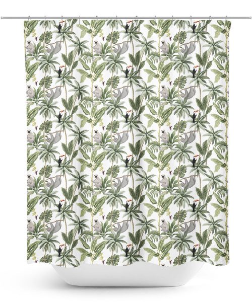 Jungle Trees Pattern Shower Curtain