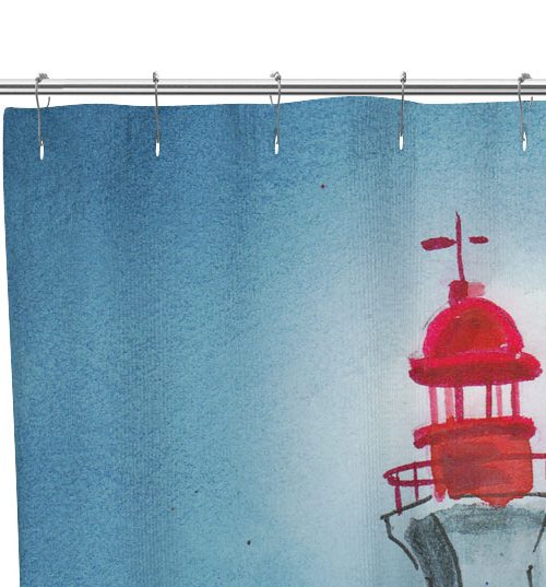 lighthouse painting shower curtain