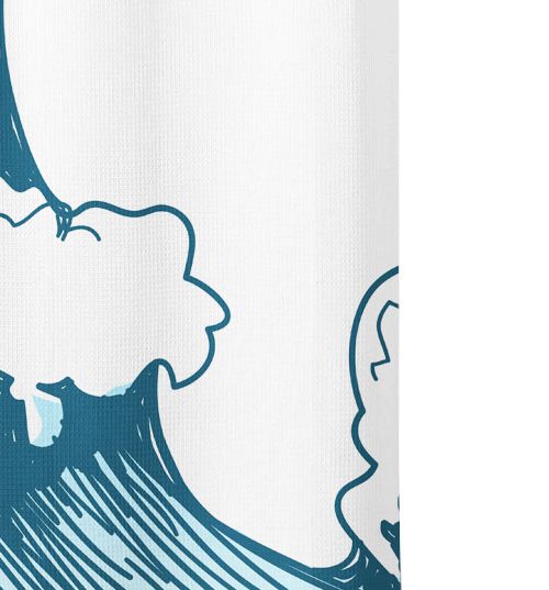 Ocean Wave Graphic Shower Curtain Close up