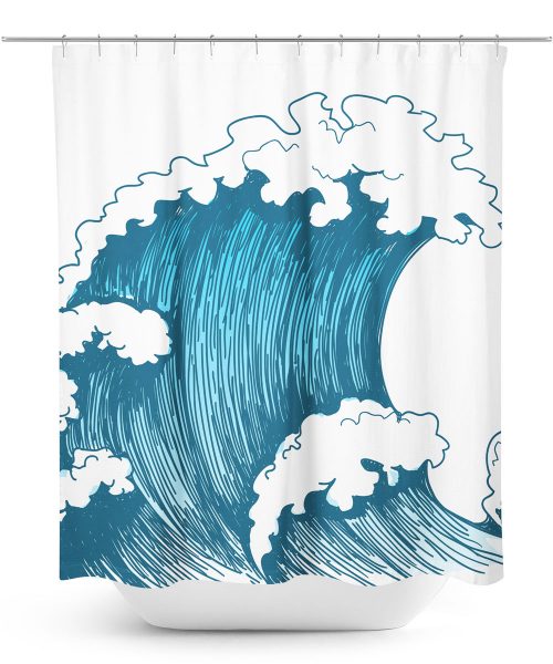 Ocean Wave Graphic Shower Curtain