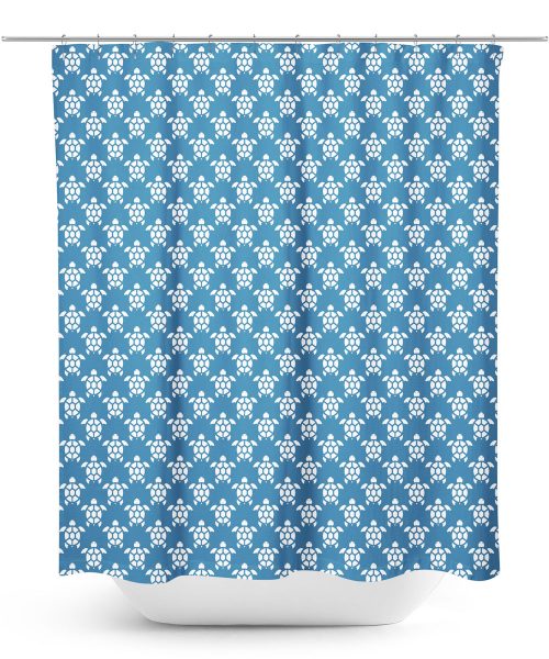 Blue Sea Turtle Pattern Shower Curtain