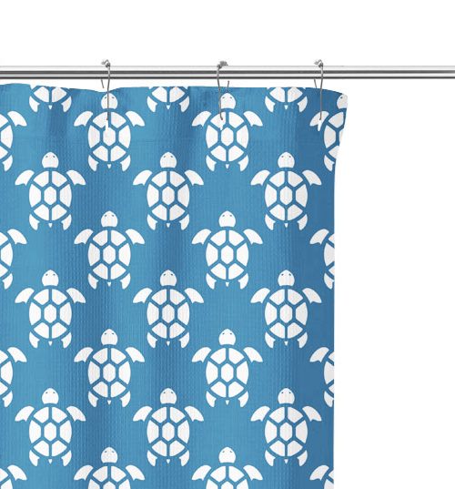 Blue Sea Turtle Pattern Shower Curtain