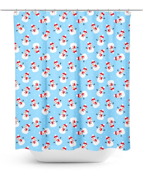 Snowman Pattern Shower Curtain