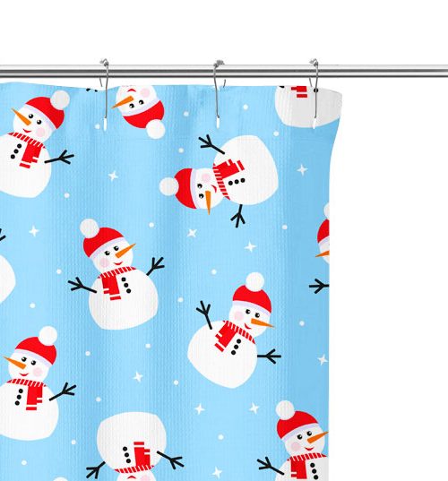 Snowman Pattern Shower Curtain