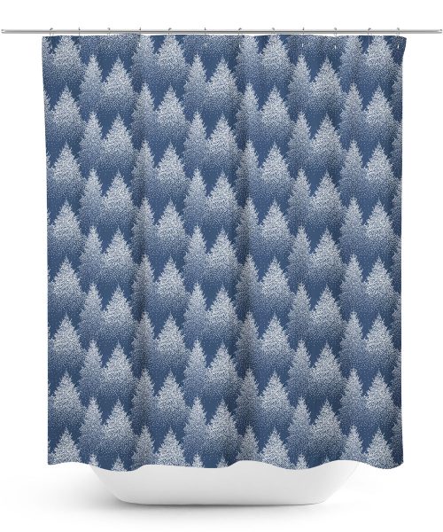 Winter Tree Graphic Pattern Shower Curtain