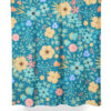 Blue Large Floral Print Shower Curtain