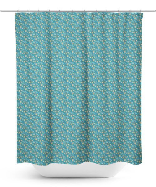 mini floral pattern shower curtain